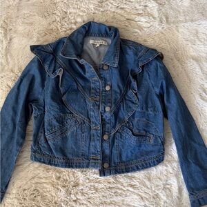 torrid Blue Denim Ruffle-Trim Jean Jacket